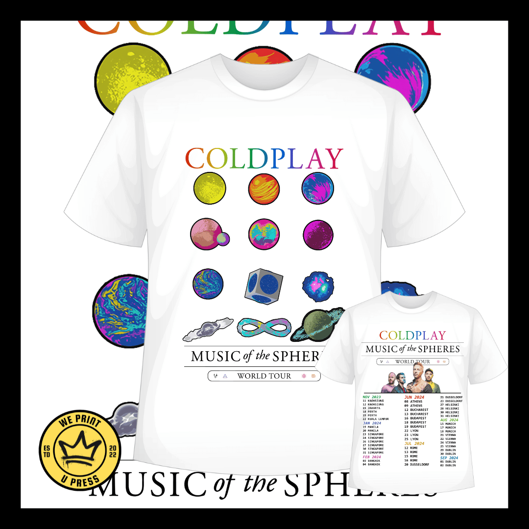 Coldplay Tour 2024 DTF Transfer We Print U Press We Print U Press