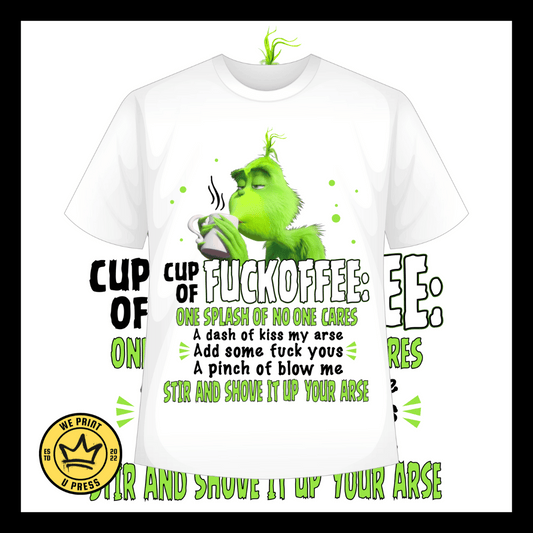 Cup of Coffee Grinch - DTF Transfer