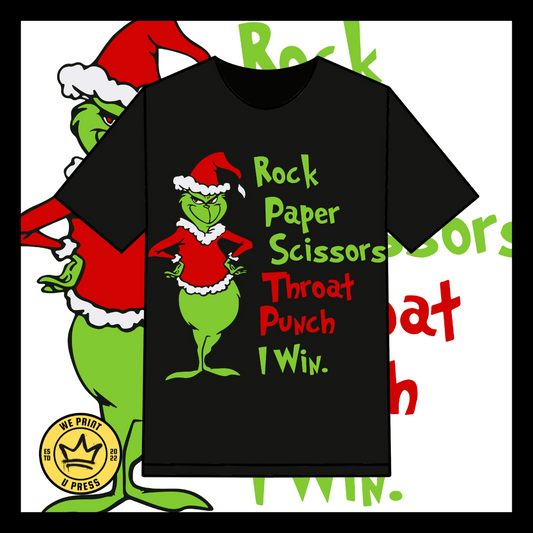 Rock Paper Grinch - DTF Transfer